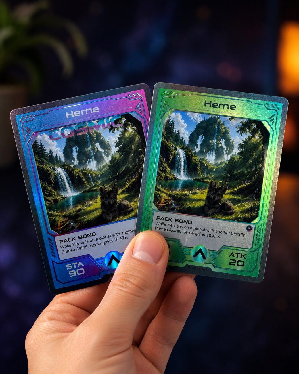 Holographic Herne card variants