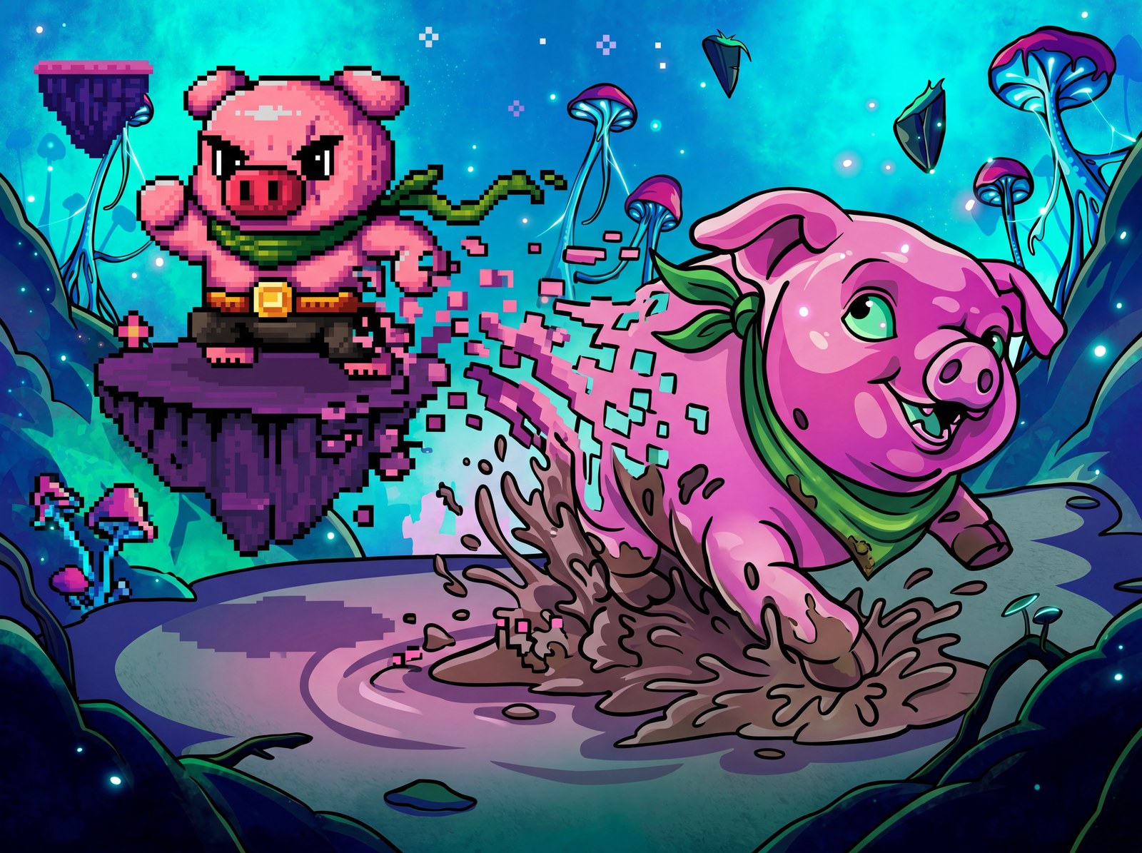 Pigxel mutates into Mudder on Spora